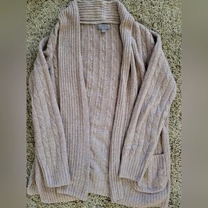 Barefoot Dreams Beige Cable Knit Cardigan